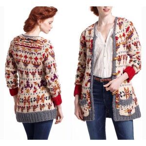 Anthropologie Sleeping on snow Neo fair isle cardigan